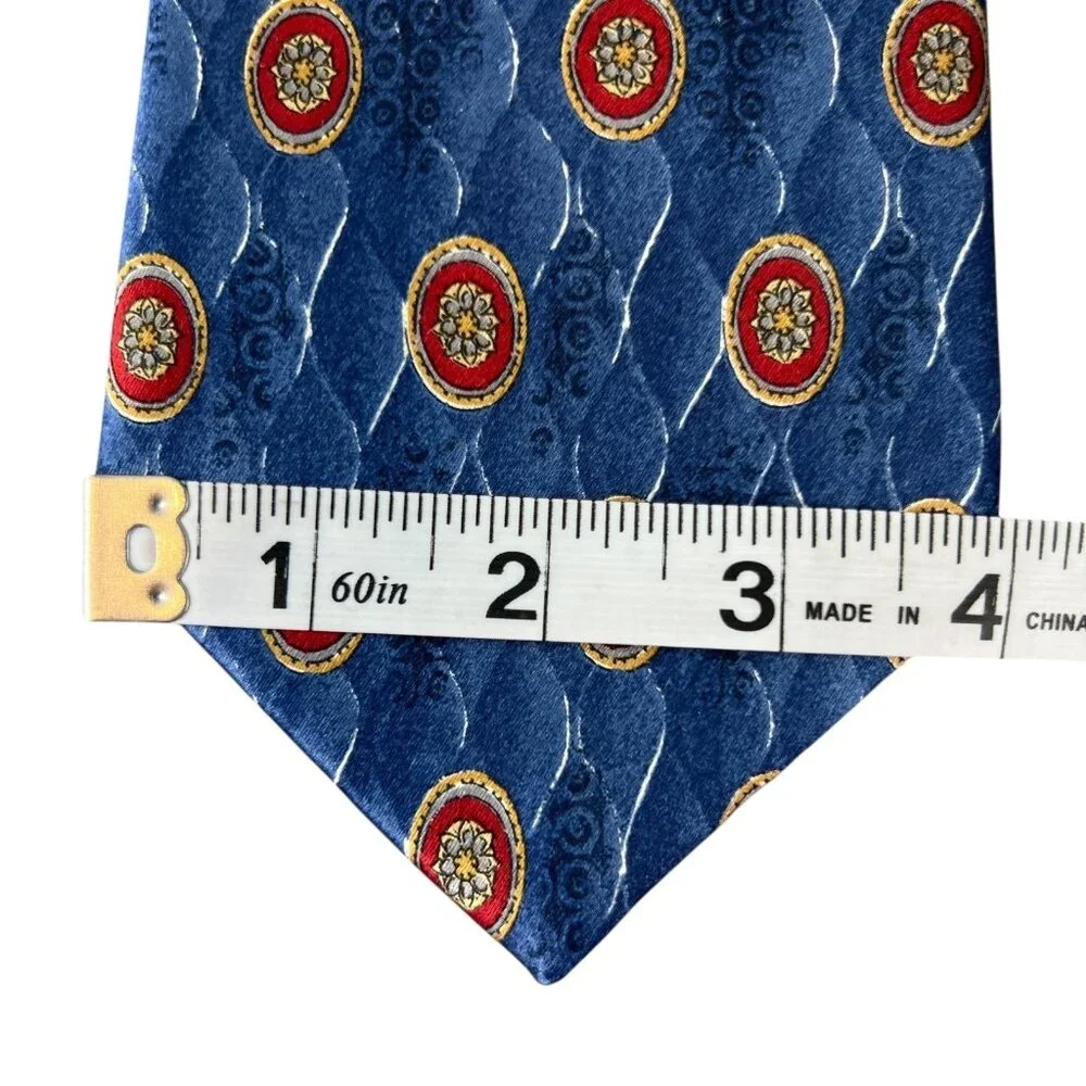 VTG Biella Premier Edition Mens Tie Silk Medallion Geometric Classic USA 90s